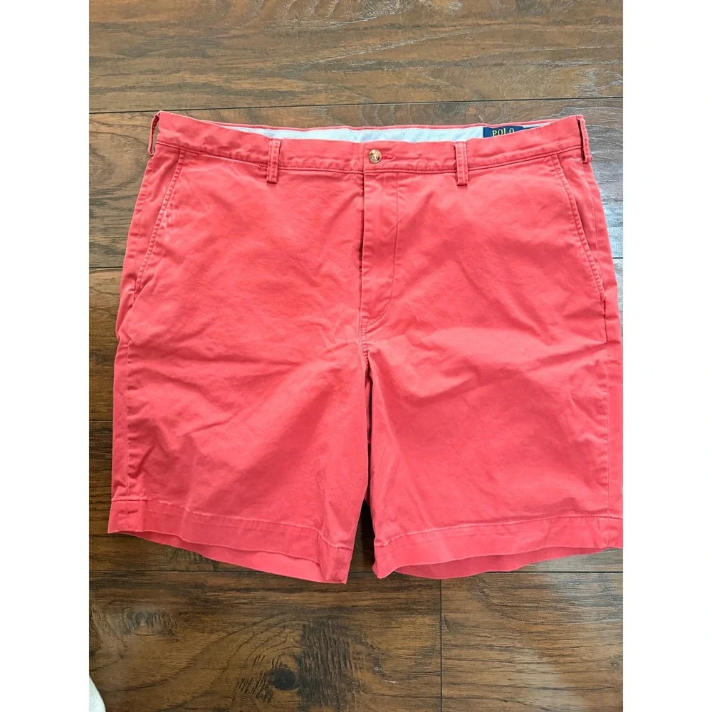 Polo‎ Ralph Lauren Mens Classic Fit 9 Chino Shorts Coral Red Size 40